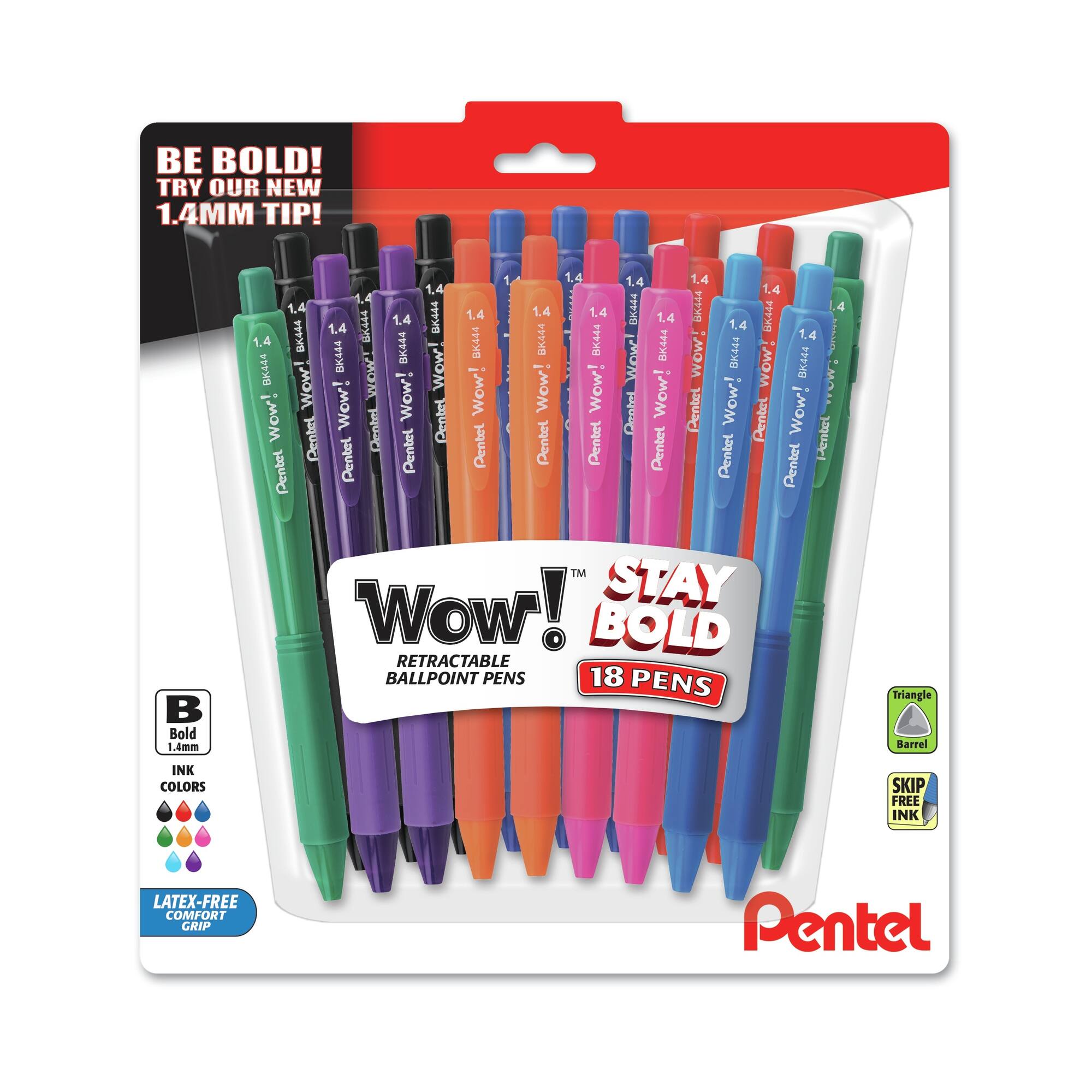 Pentel® Wow! Assorted Retractable Ballpoint Pens, 18ct.